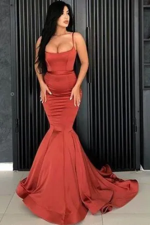 Square Neckline Mermaid Prom Dress with Double Straps