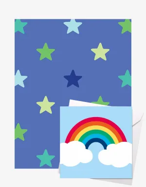 Star Gift Wrap   Personalised Card Bundle