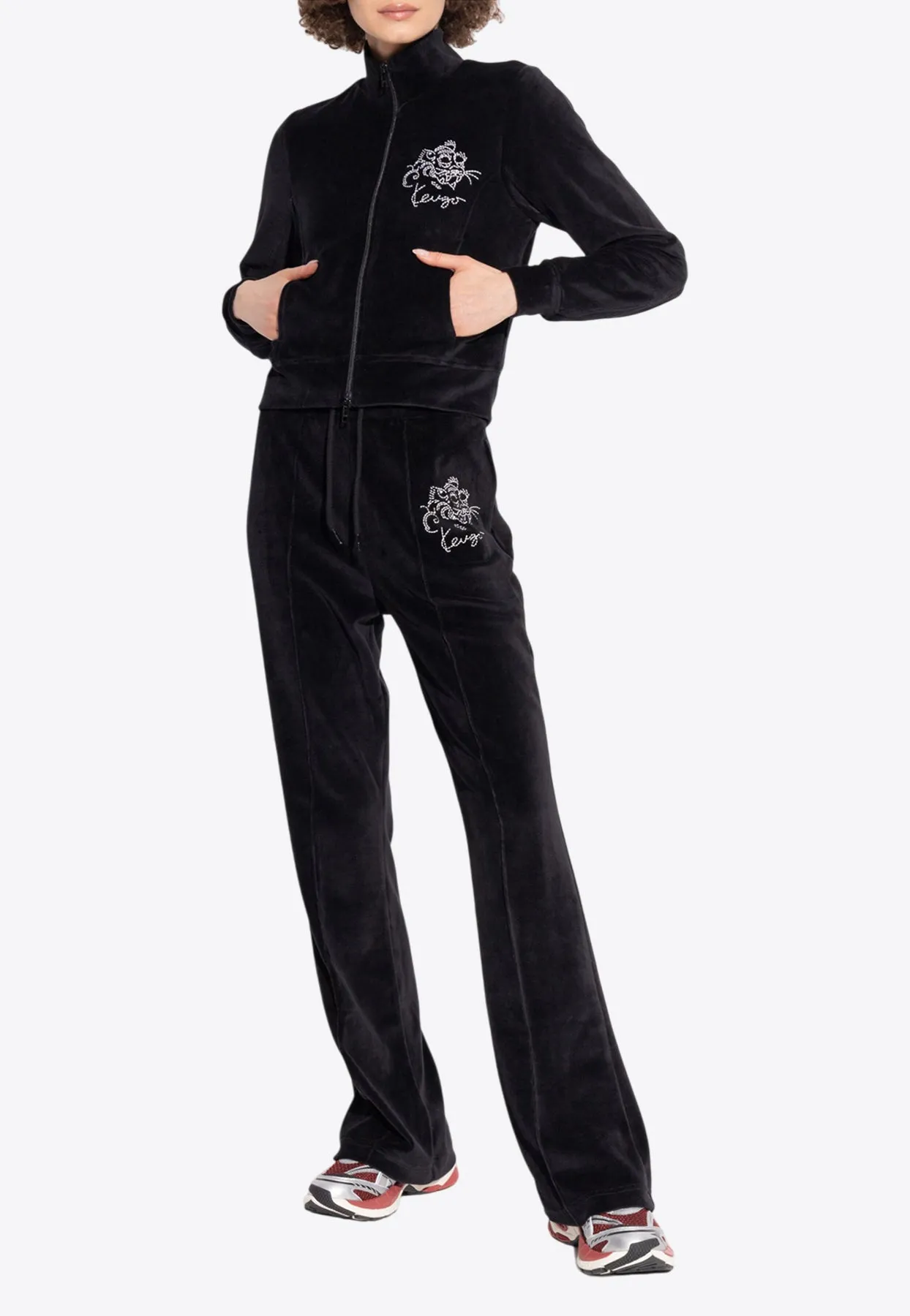 Star Tiger Embroidered Velvet Jacket