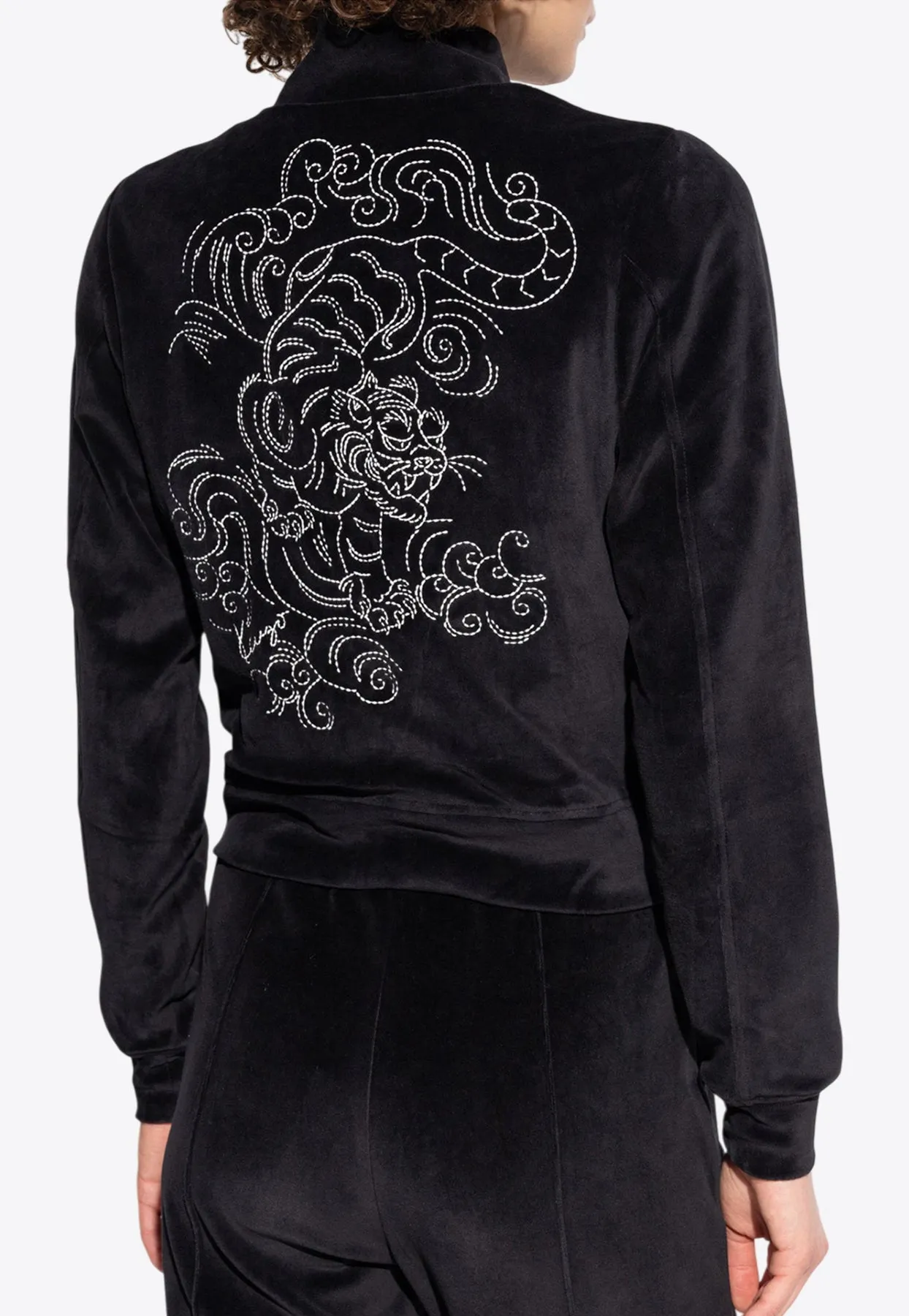 Star Tiger Embroidered Velvet Jacket
