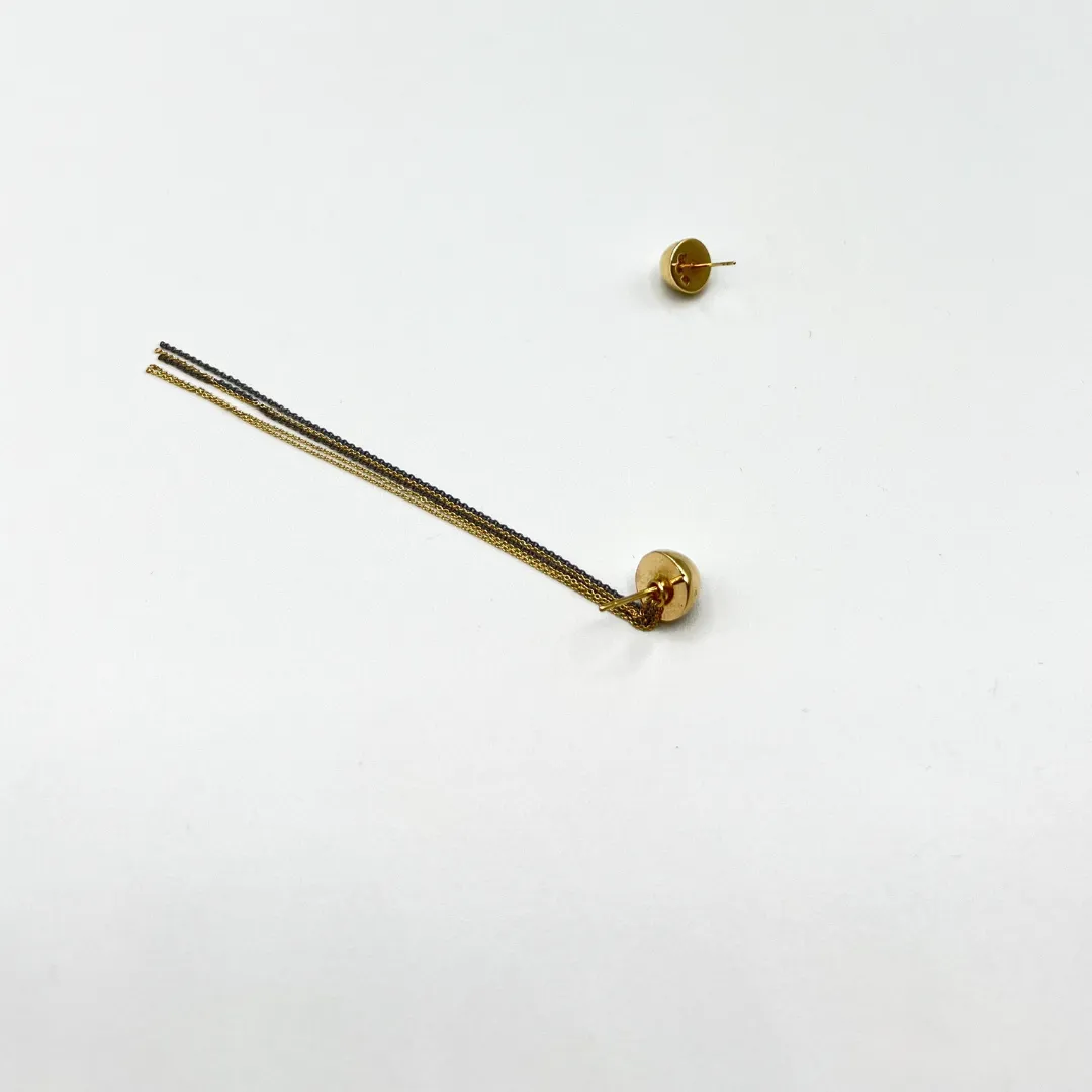 STARRY NIGHT ADD-ON Earrings: Yellow gold and Black Rhodium silver