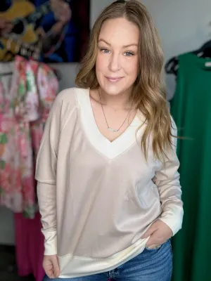 Stone V Neck Knit Pullover