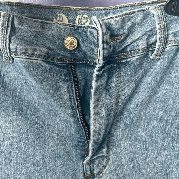 Stone Wash Wide Leg Jeans Light Wash High Waisted Capris Western 70s Retro Flare