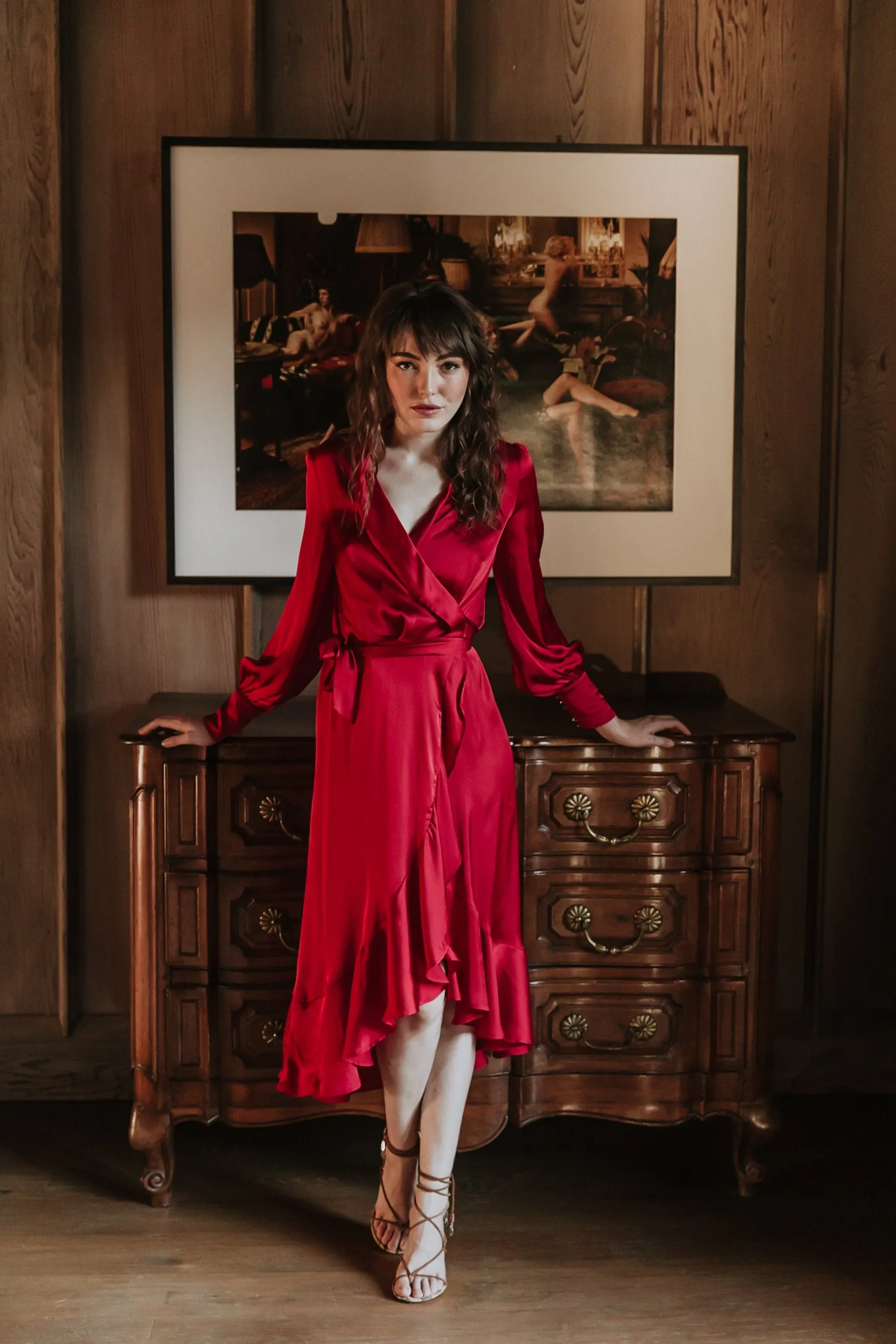 SukiSo Women's Emma Red Wrap Dress