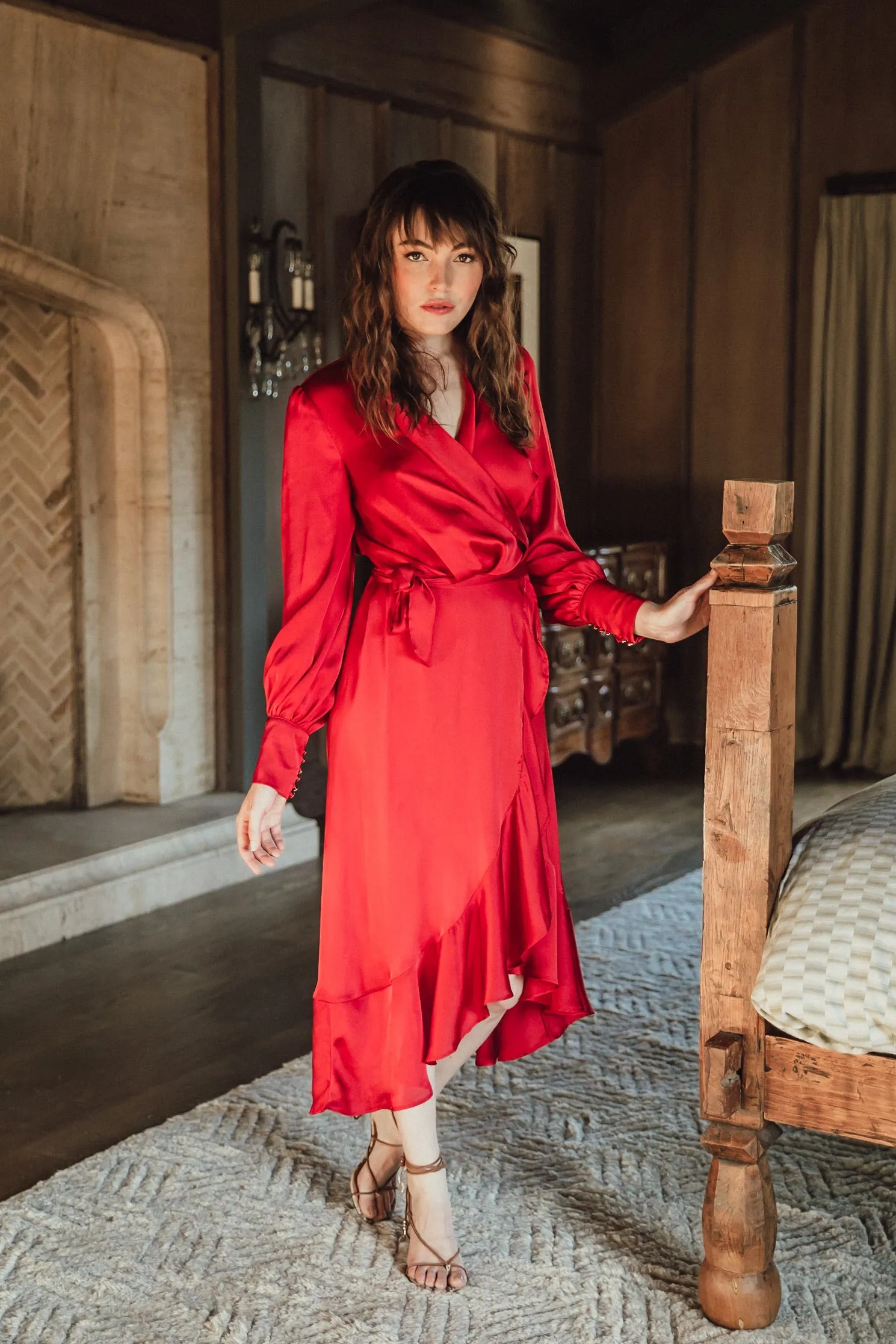 SukiSo Women's Emma Red Wrap Dress