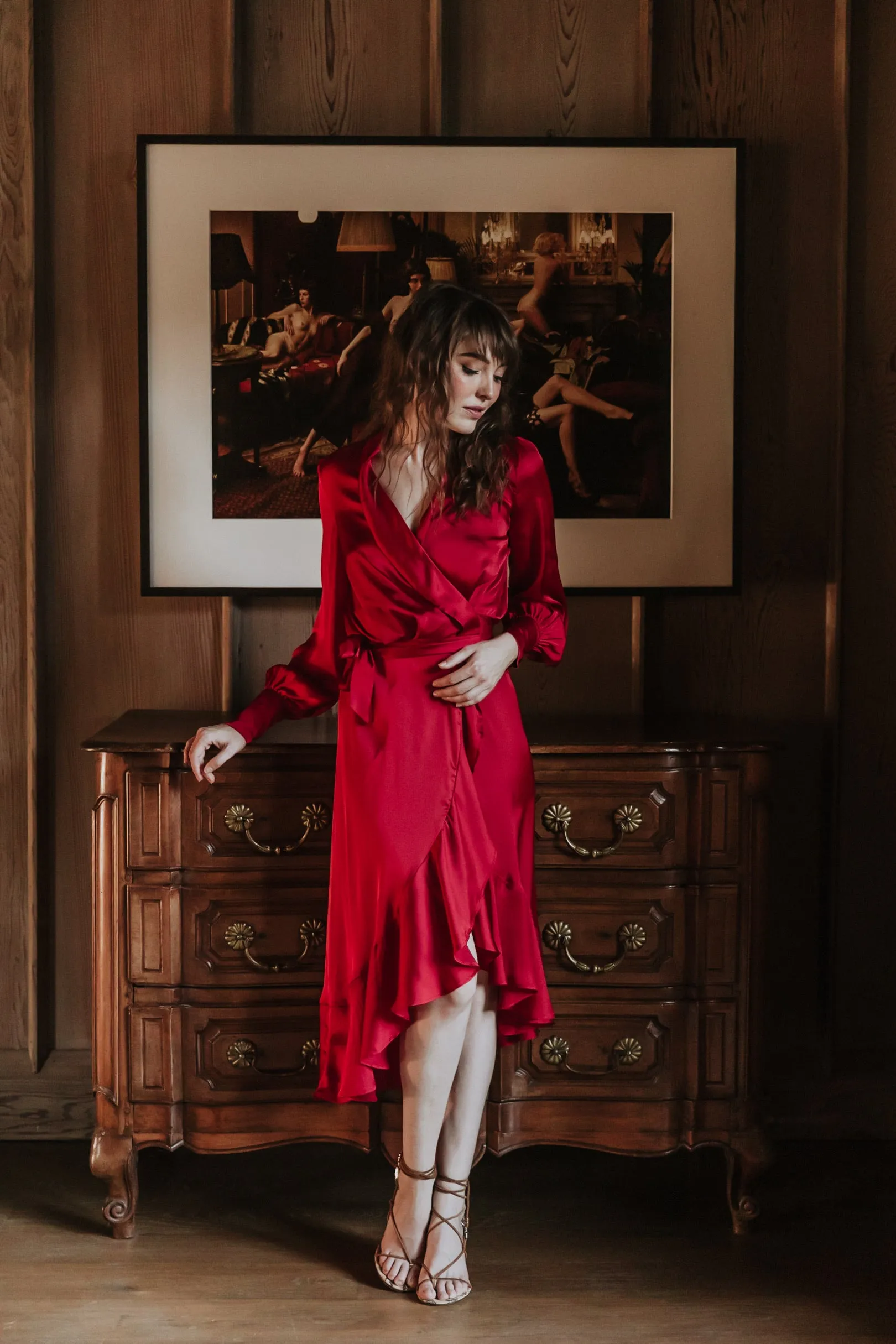 SukiSo Women's Emma Red Wrap Dress