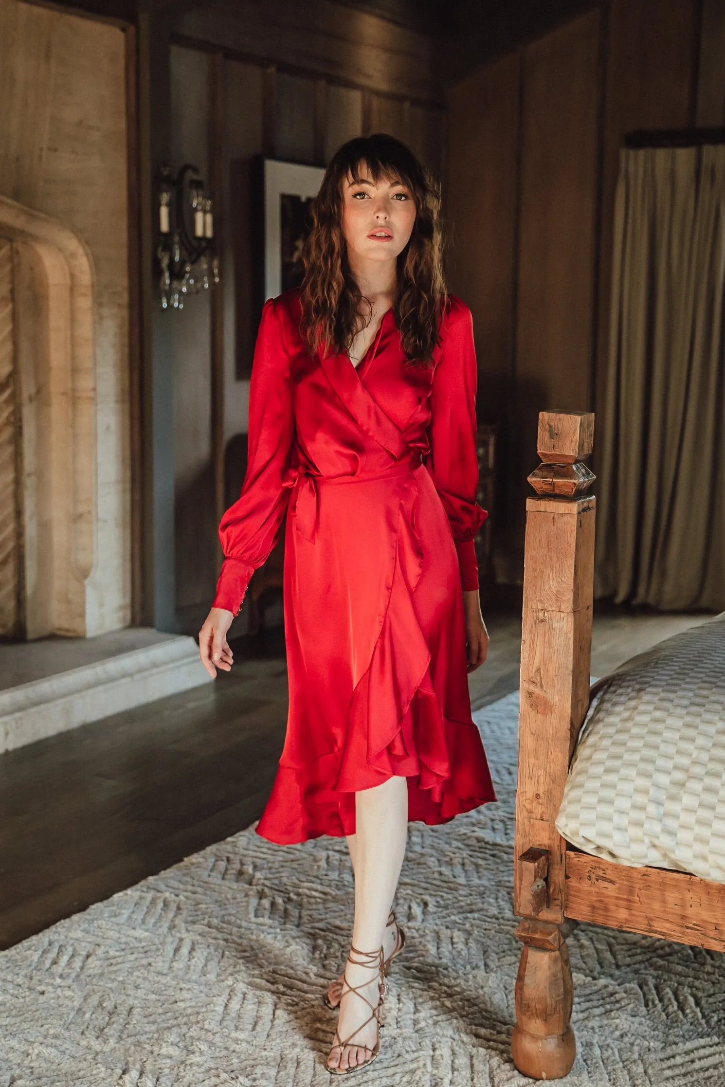 SukiSo Women's Emma Red Wrap Dress