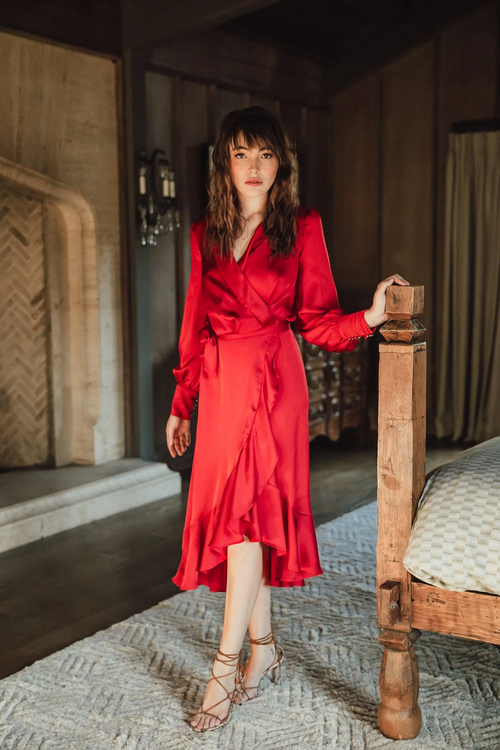 SukiSo Women's Emma Red Wrap Dress