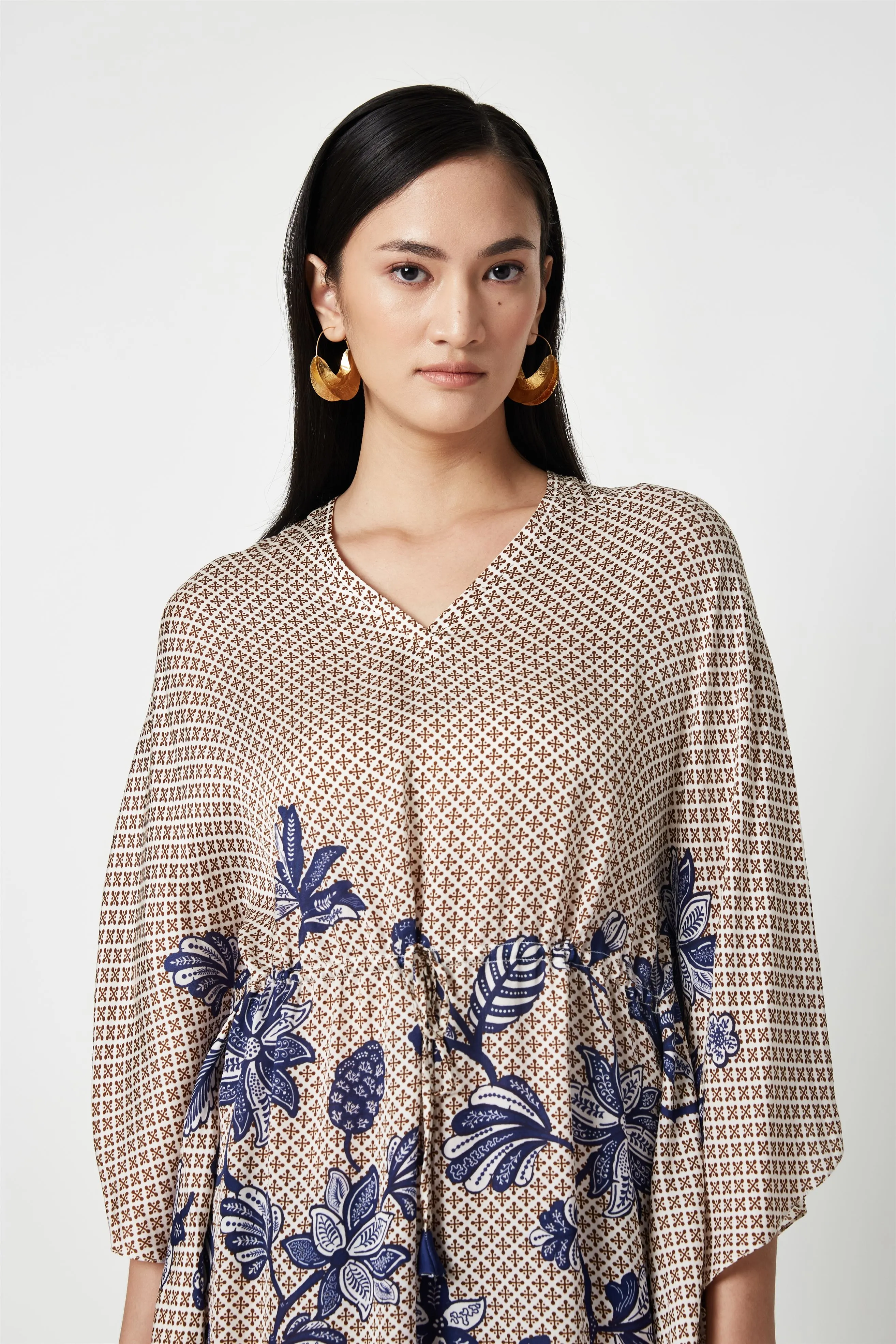 Summer Kaftan Linen Satin Timor Printed-Fashion Edit Java 3-4JV-113-Payal Pratap
