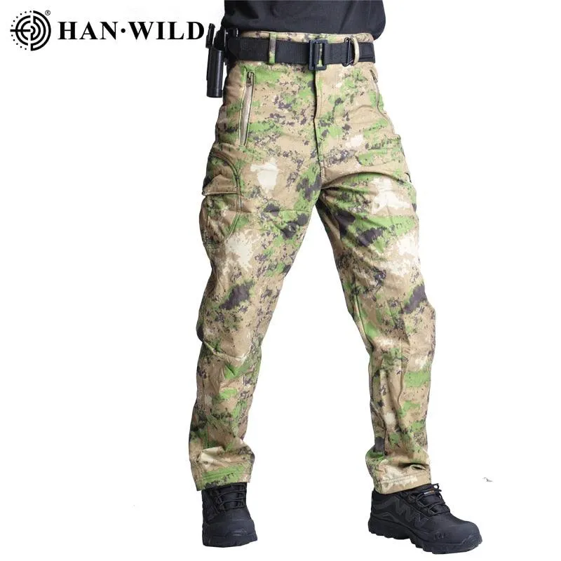 Tactical Pants Soft Shell Fleece Cargo Military Pants