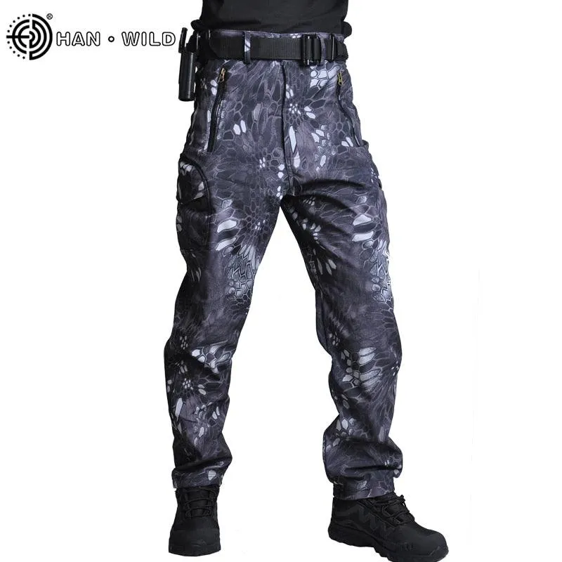 Tactical Pants Soft Shell Fleece Cargo Military Pants