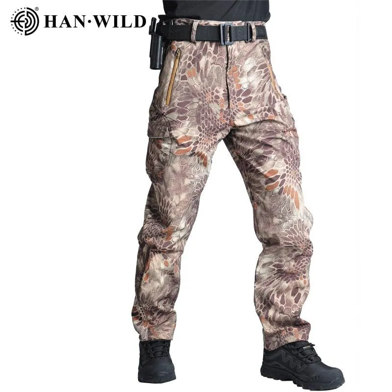 Tactical Pants Soft Shell Fleece Cargo Military Pants