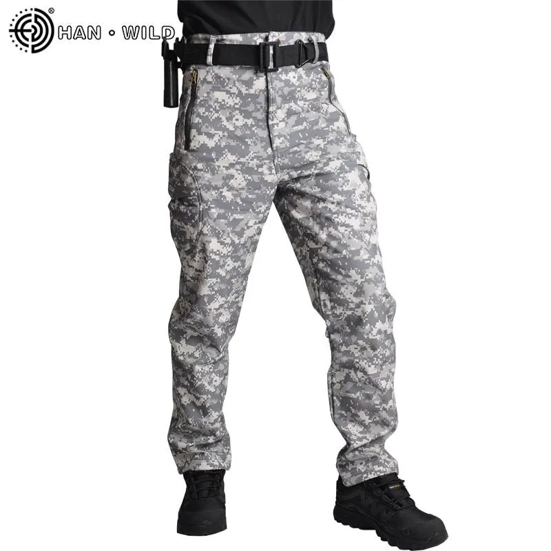 Tactical Pants Soft Shell Fleece Cargo Military Pants