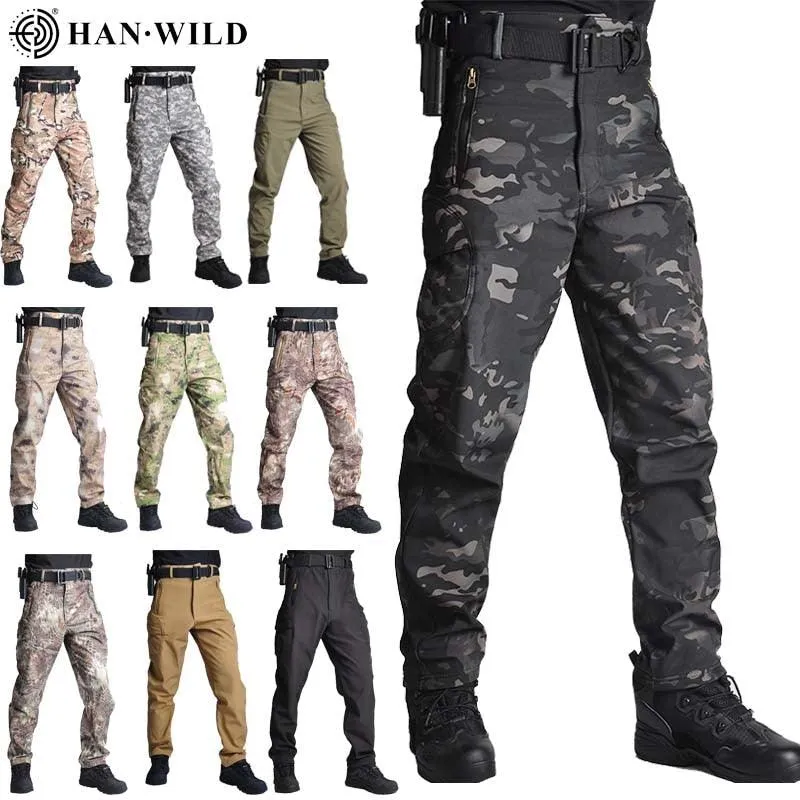 Tactical Pants Soft Shell Fleece Cargo Military Pants