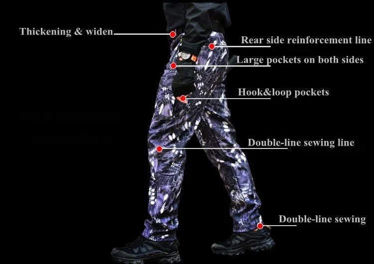 Tactical Pants Soft Shell Fleece Cargo Military Pants