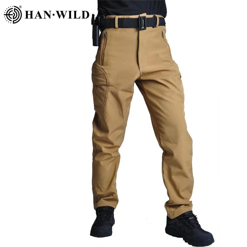 Tactical Pants Soft Shell Fleece Cargo Military Pants