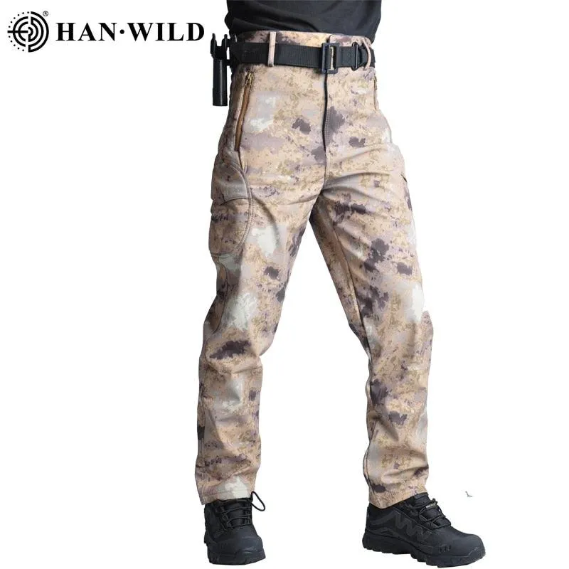 Tactical Pants Soft Shell Fleece Cargo Military Pants
