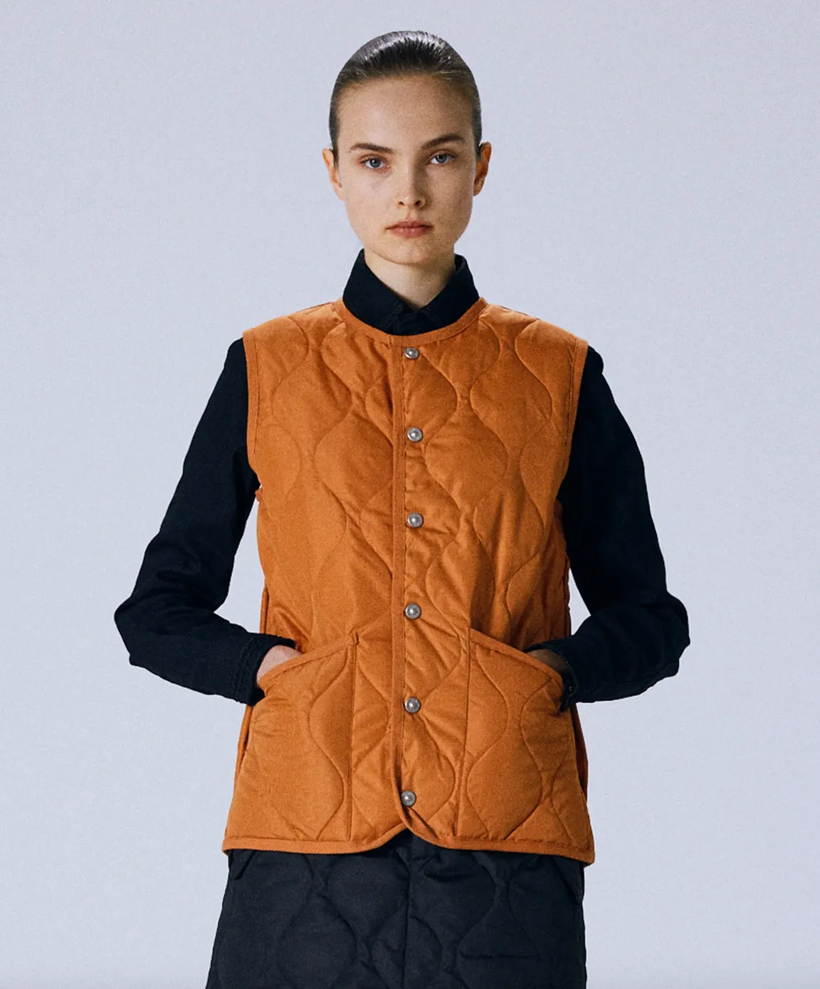 Taion, Military Crew Neck Down Vest | Olive