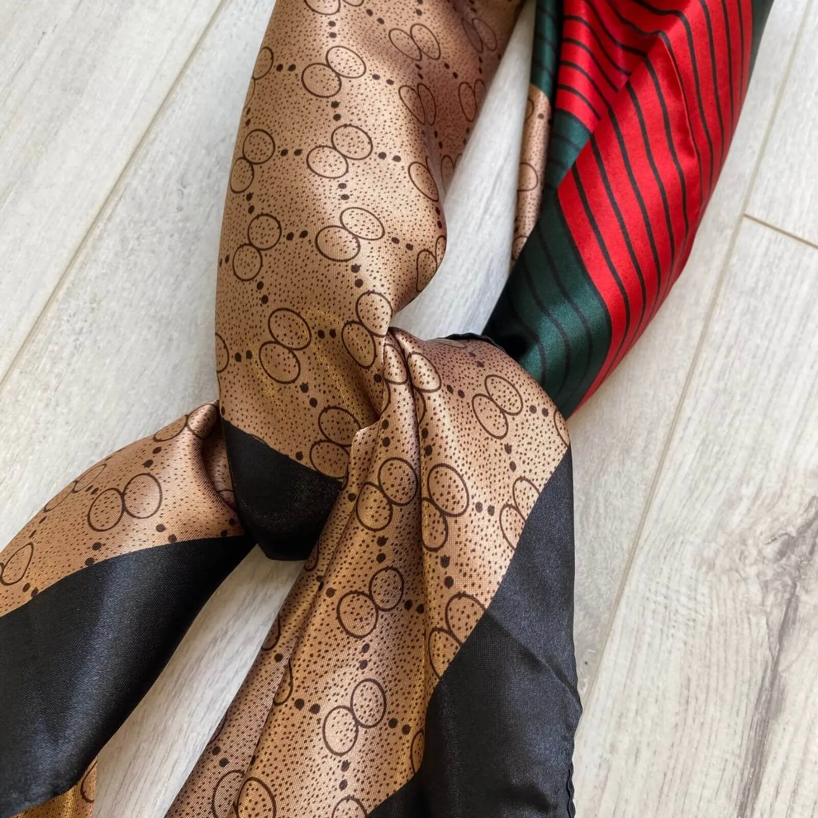 Tan Square Neck Scarf