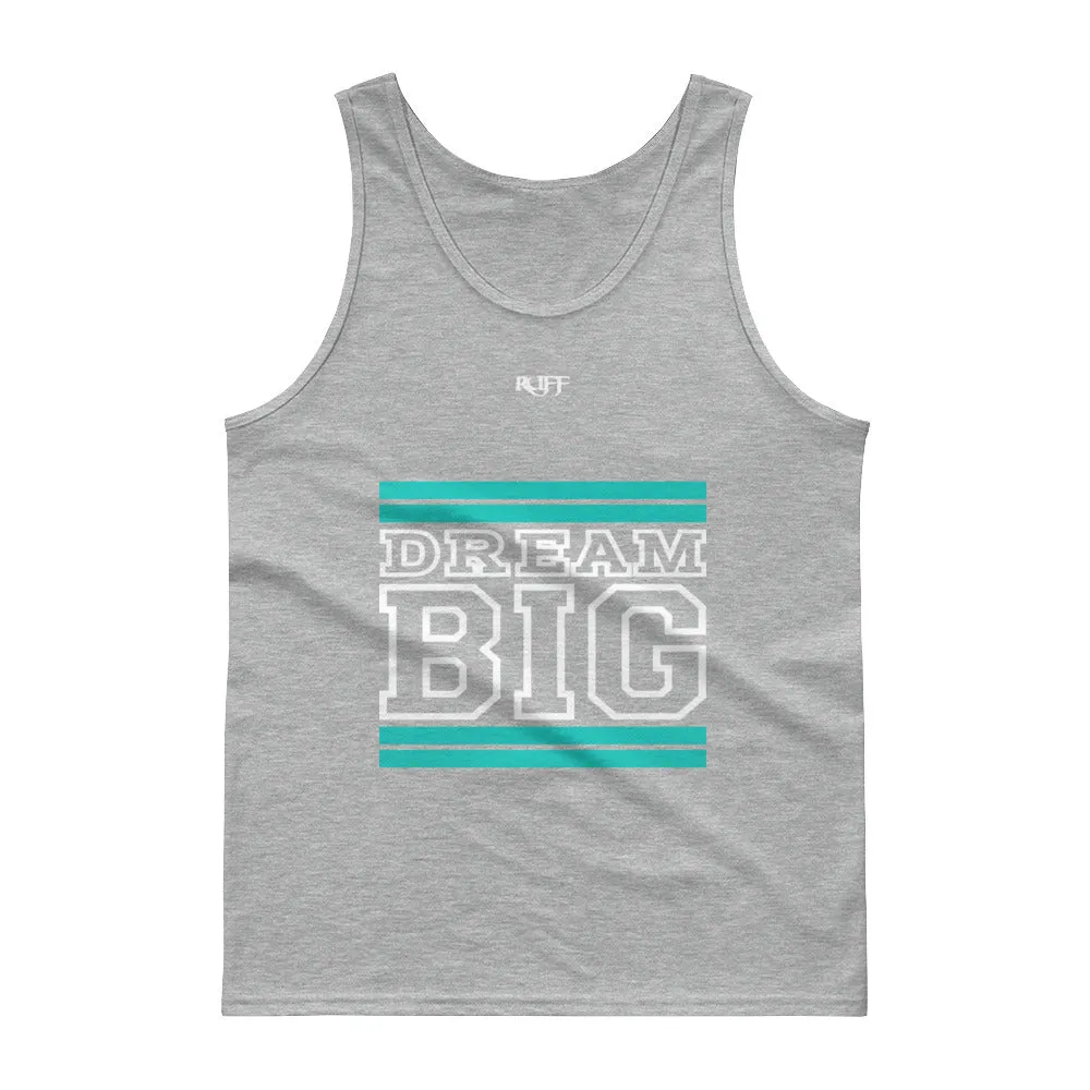 Teal and White Dream Big Tank tops