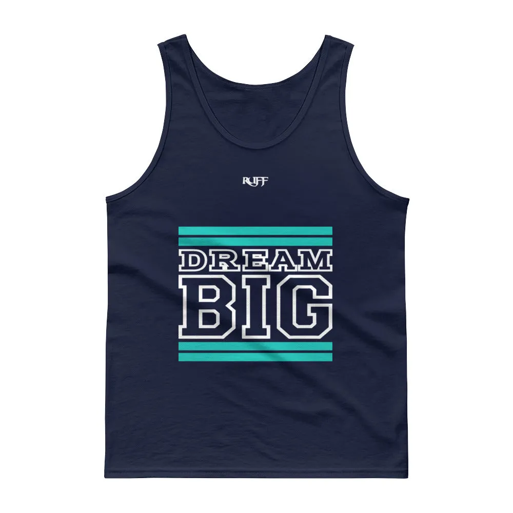 Teal and White Dream Big Tank tops