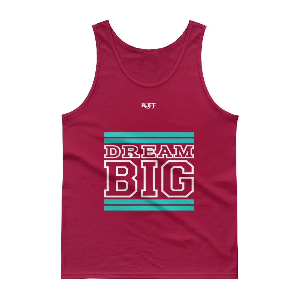 Teal and White Dream Big Tank tops
