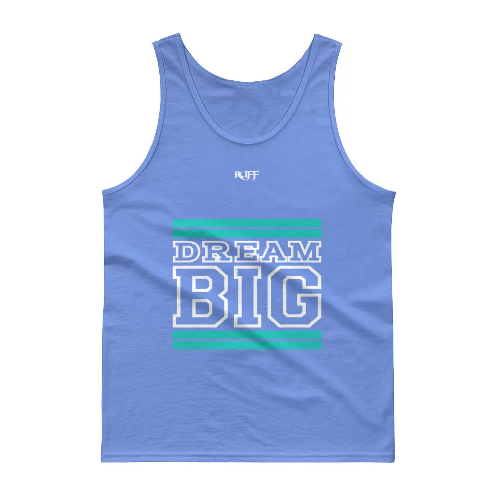 Teal and White Dream Big Tank tops