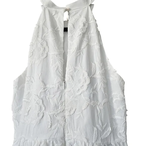 Ted Baker London Lorene Halter Neck Floral Embroidered White Dress Size 2