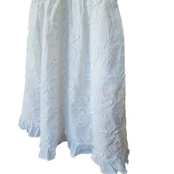 Ted Baker London Lorene Halter Neck Floral Embroidered White Dress Size 2