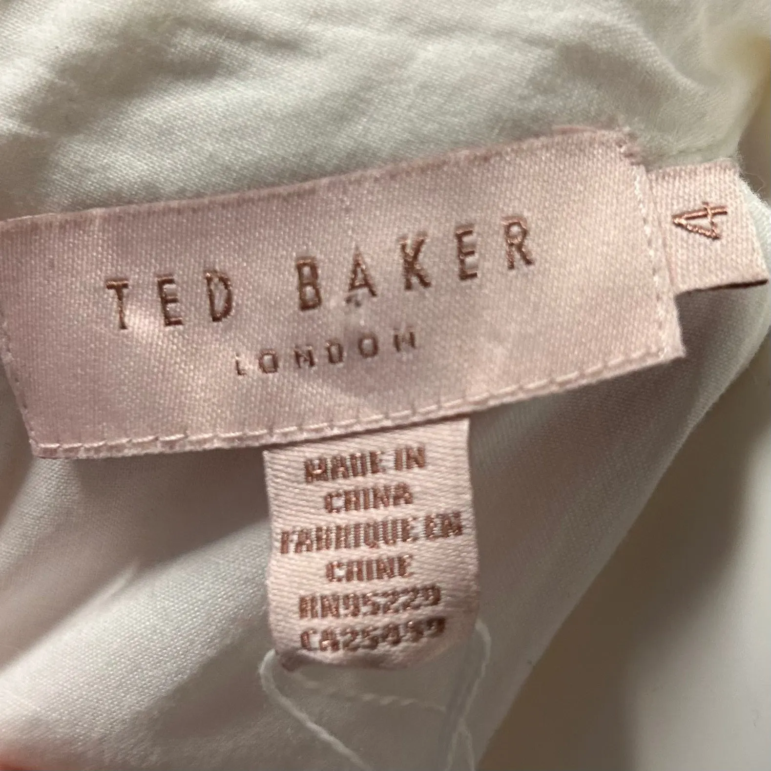 Ted Baker size 10 (designer 4) Lorene Embroidered White Halter Dress