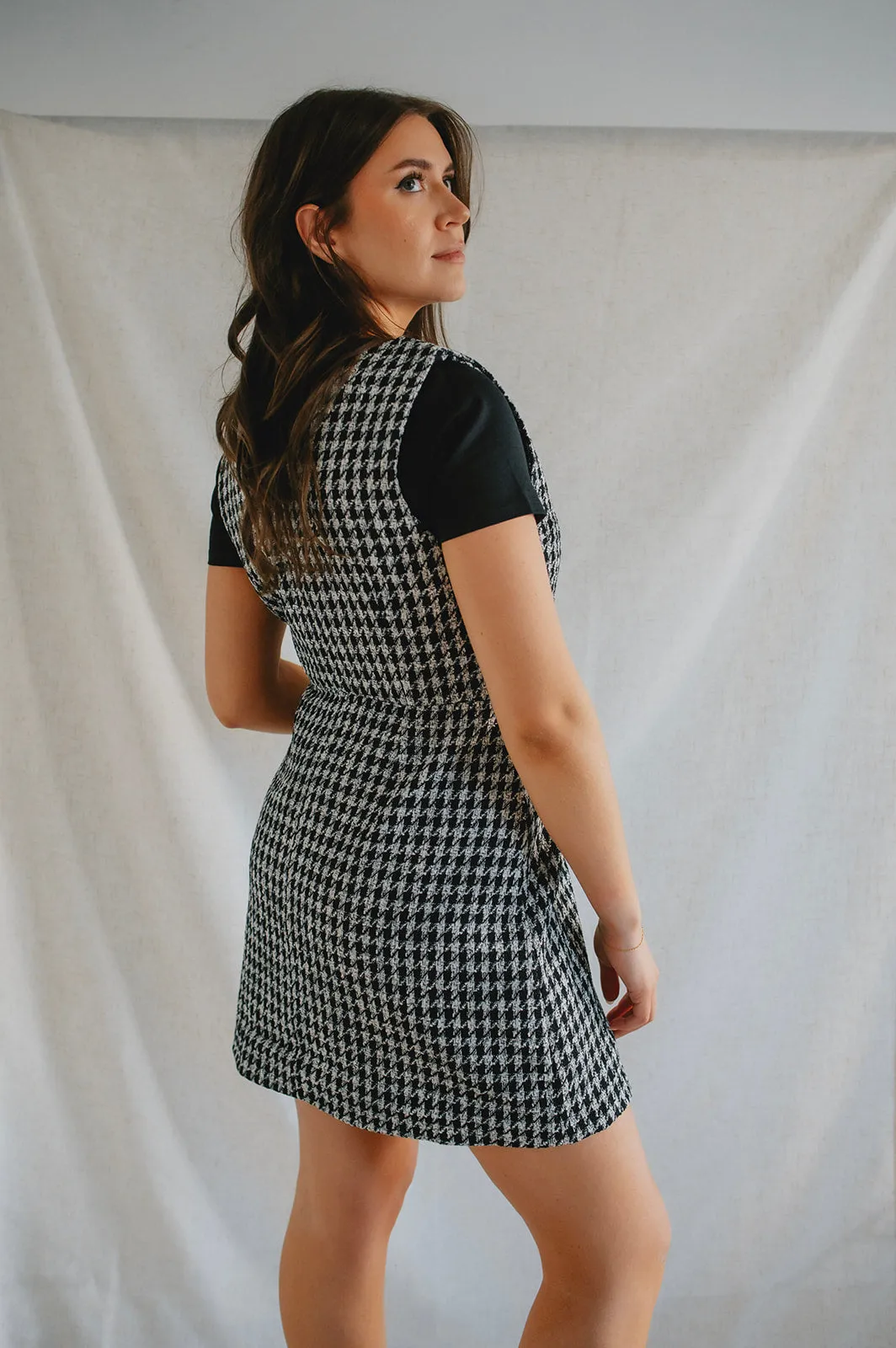 The Dogtooth Pinafore Mini Dress