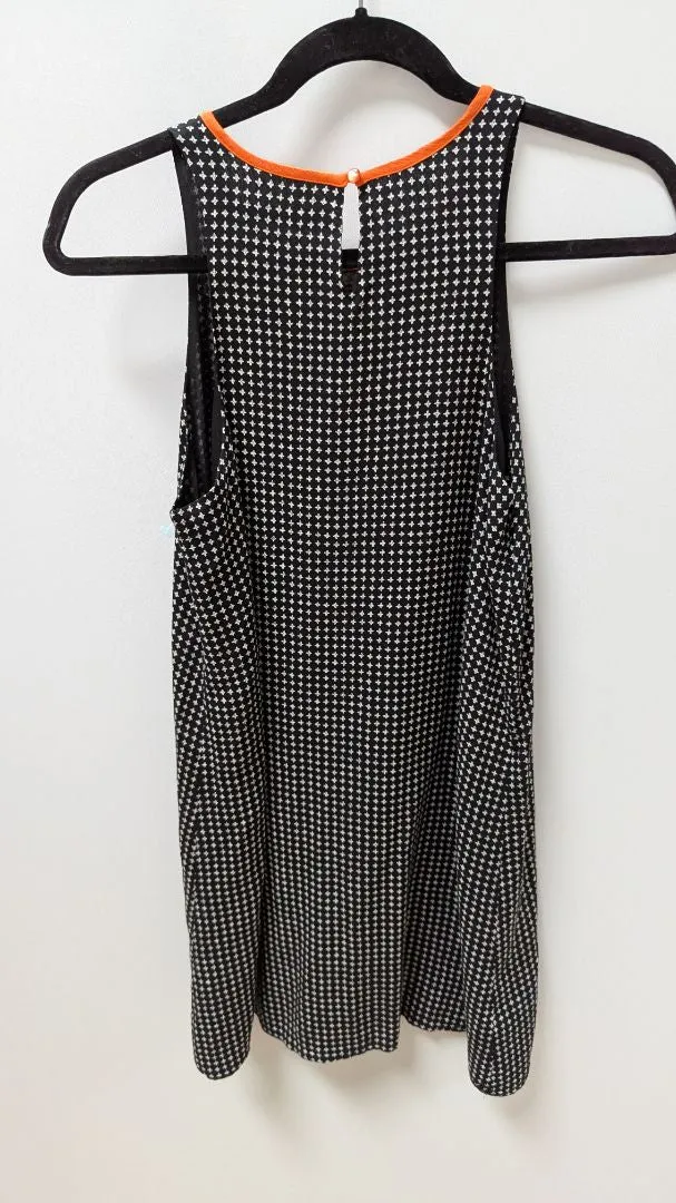 THML Black/Orange Printed Sleeveless Tunic Blouse