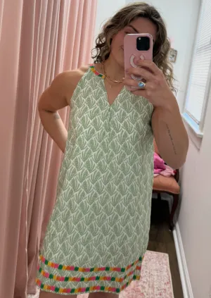 THML Embroidered Halter Print Dress