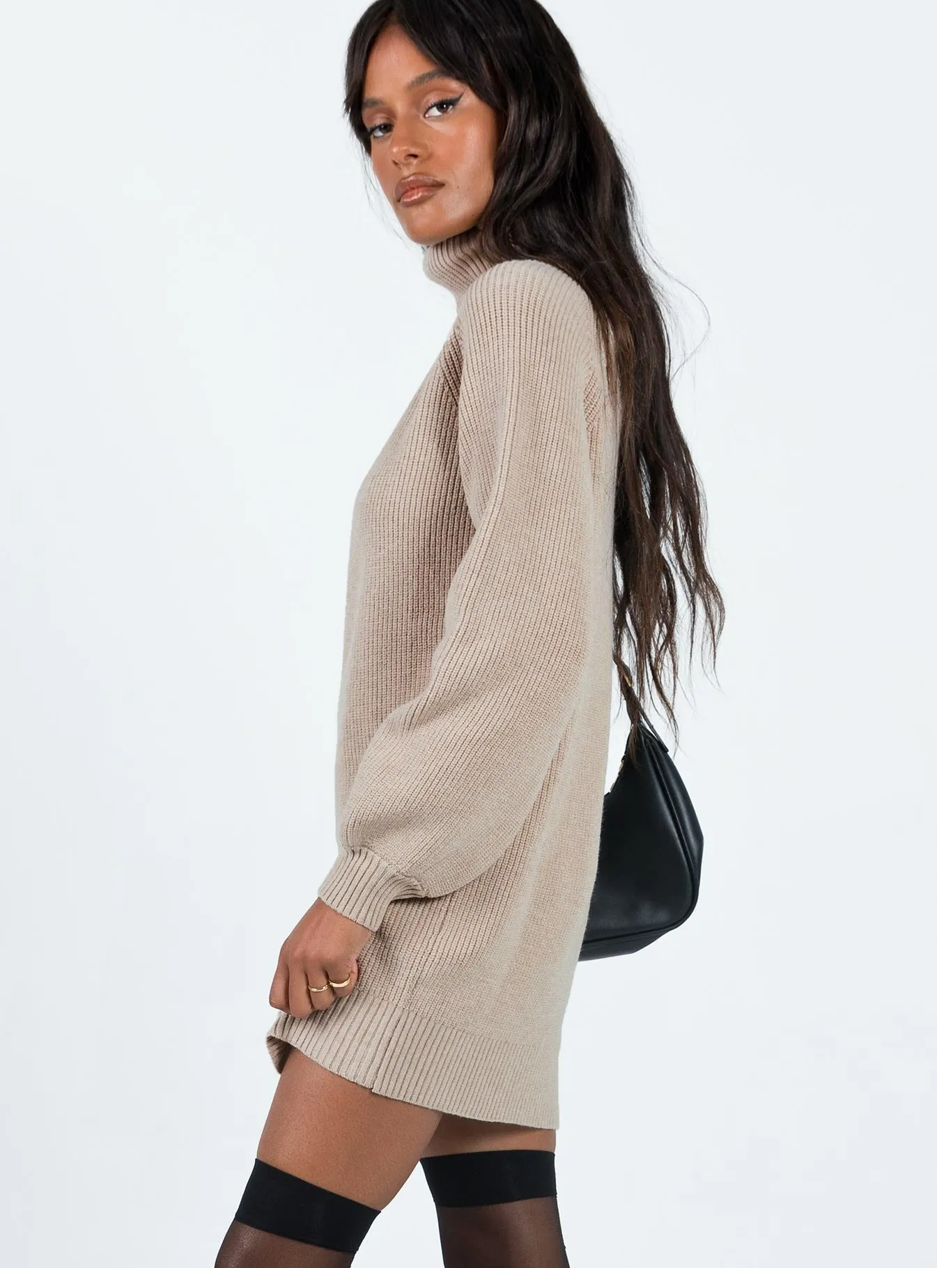 Time-sensitive offer Sweater Dress Cream Mellow Shipping guarantee