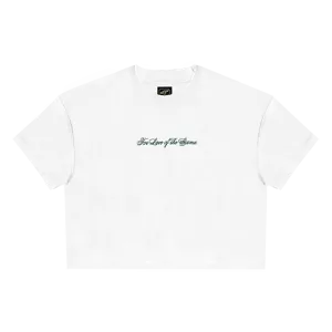 Titan Essentials FLOTG Embroidered Women's Cropped Tee - White