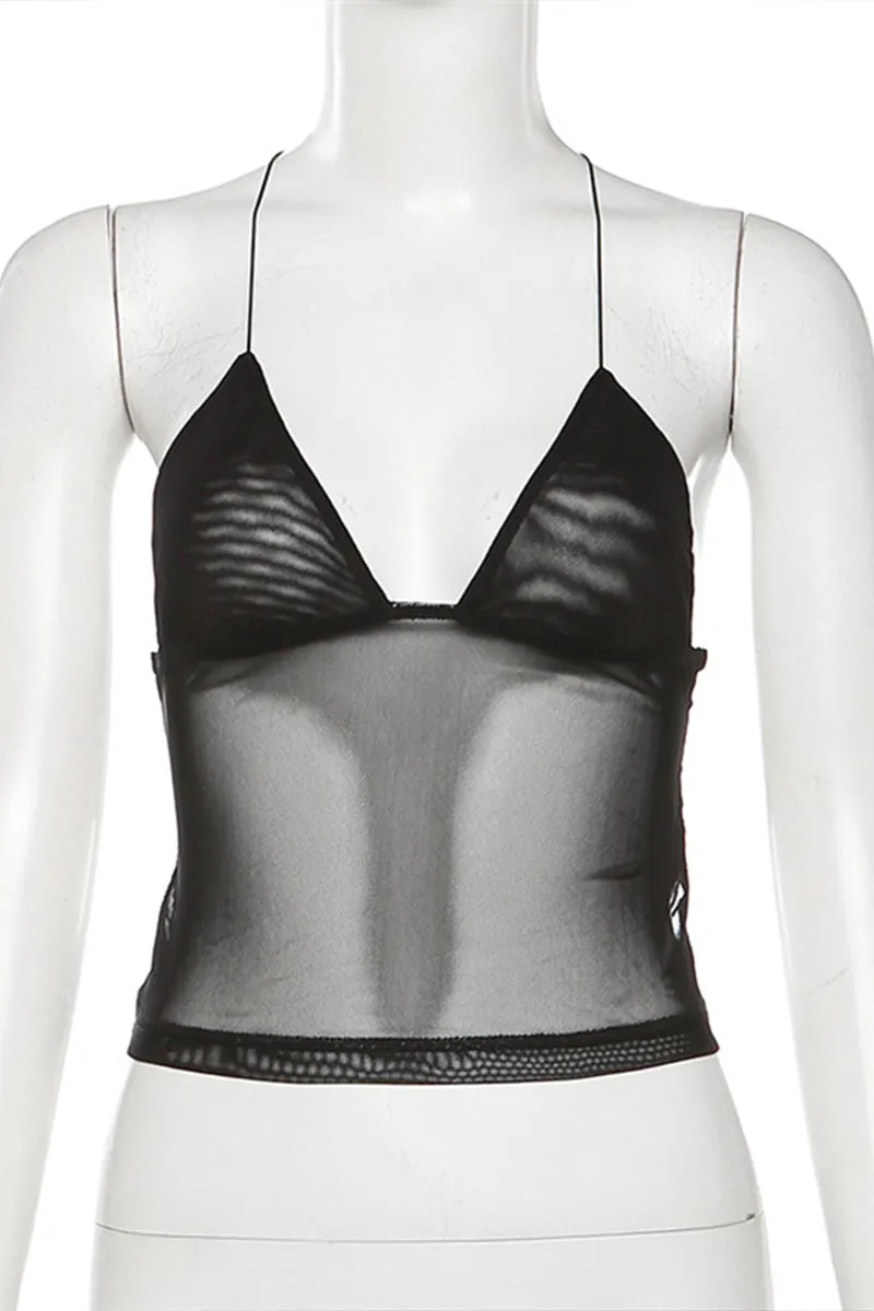 TJ0212 Butterfly Mesh Cami Top