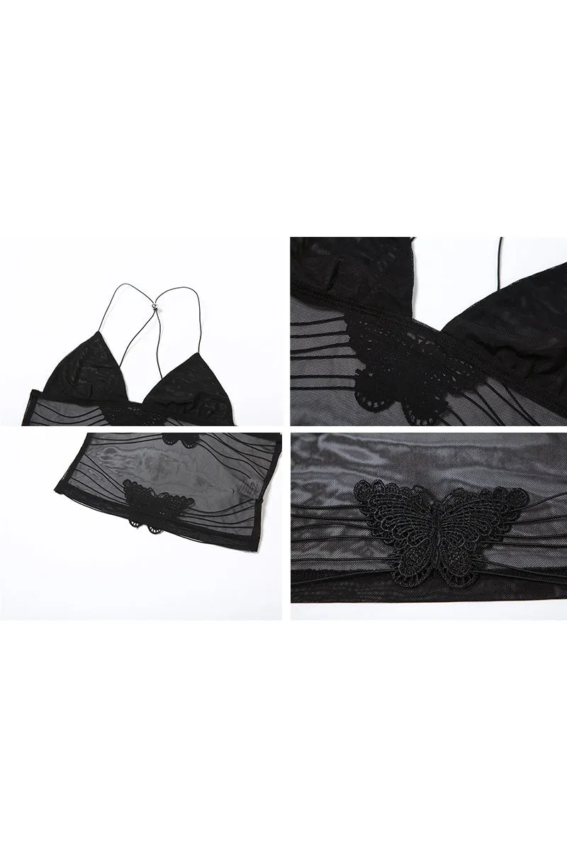TJ0212 Butterfly Mesh Cami Top