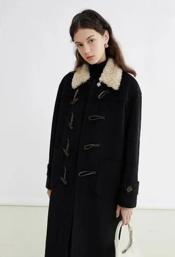 Toggle Closure Wool Collar Coat