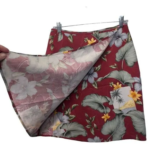 Tommy Bahama Wrap Skirt 4/6 100% silk