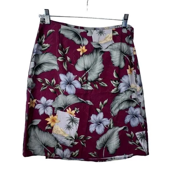 Tommy Bahama Wrap Skirt 4/6 100% silk