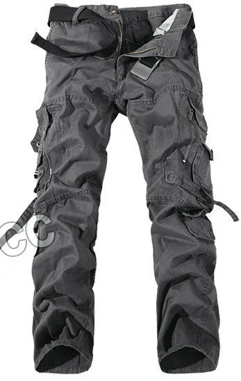 Top Fashion Multi-Pocket Solid Mens Cargo Pants High Quality Plus Size Men Trousers Size 28-42