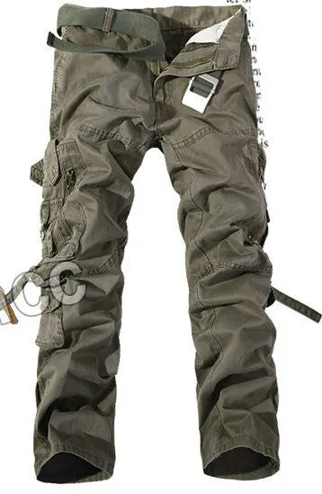 Top Fashion Multi-Pocket Solid Mens Cargo Pants High Quality Plus Size Men Trousers Size 28-42