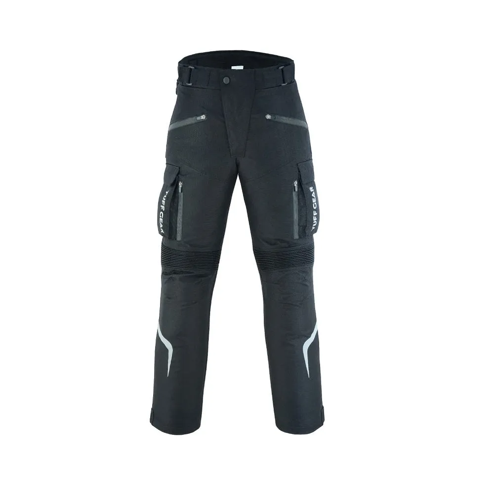 Tuff Gear Motorbike Waterproof Armoured Textile Pants - Adventure (Black)