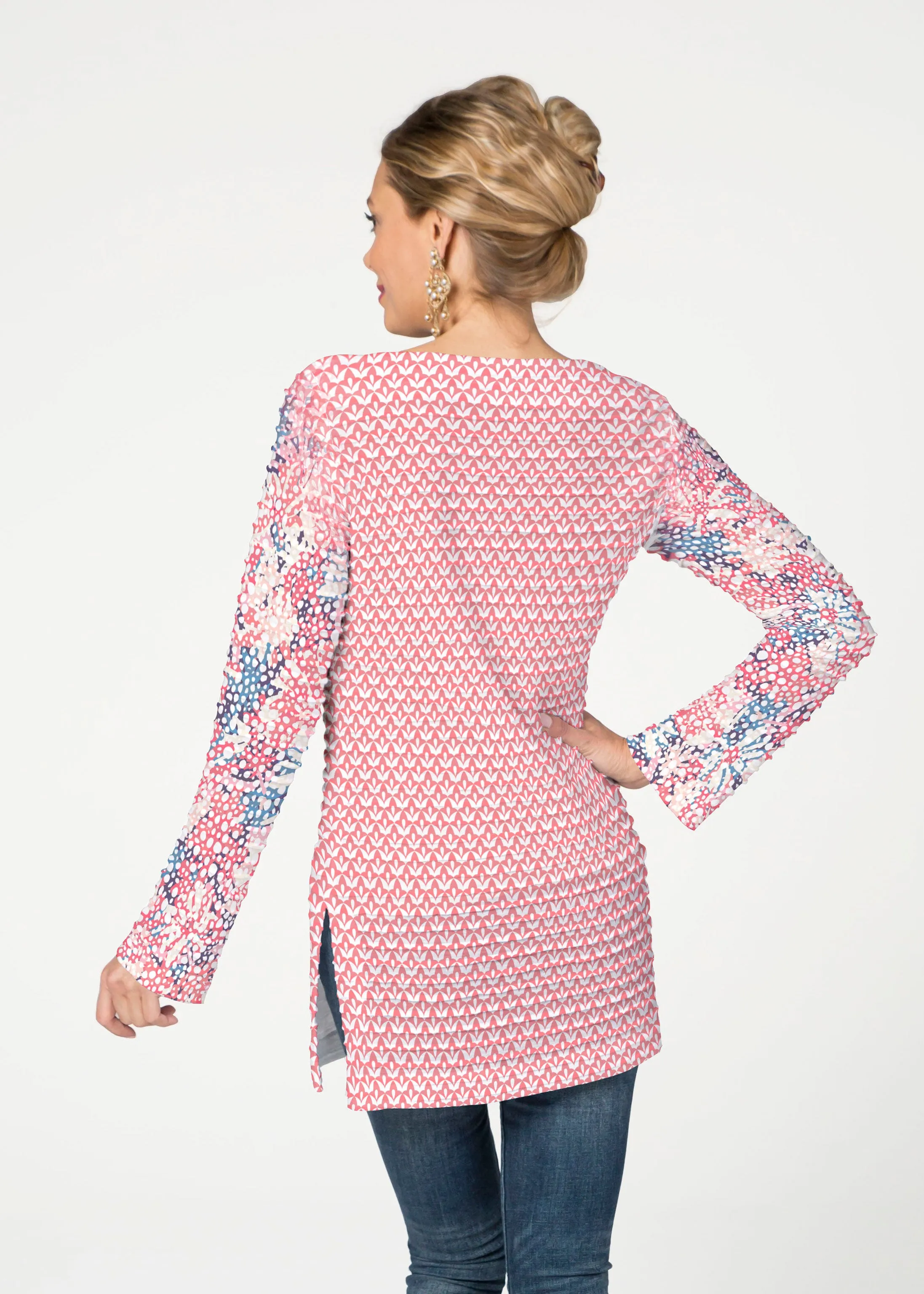 Tulips are Back (7880) ~ Banded Boatneck Tunic