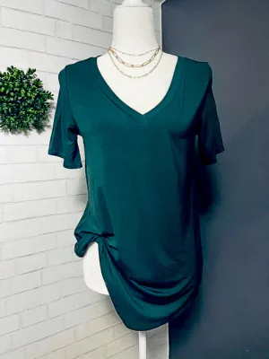 TUNIC RAYON SHORT SLEEVE V NECK BASIC