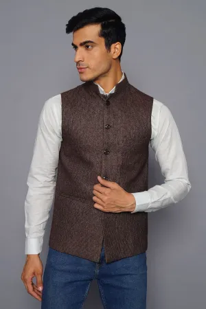 Tweed Brown Modi Nehru Jacket
