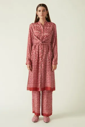Ubud red printed tunic dress