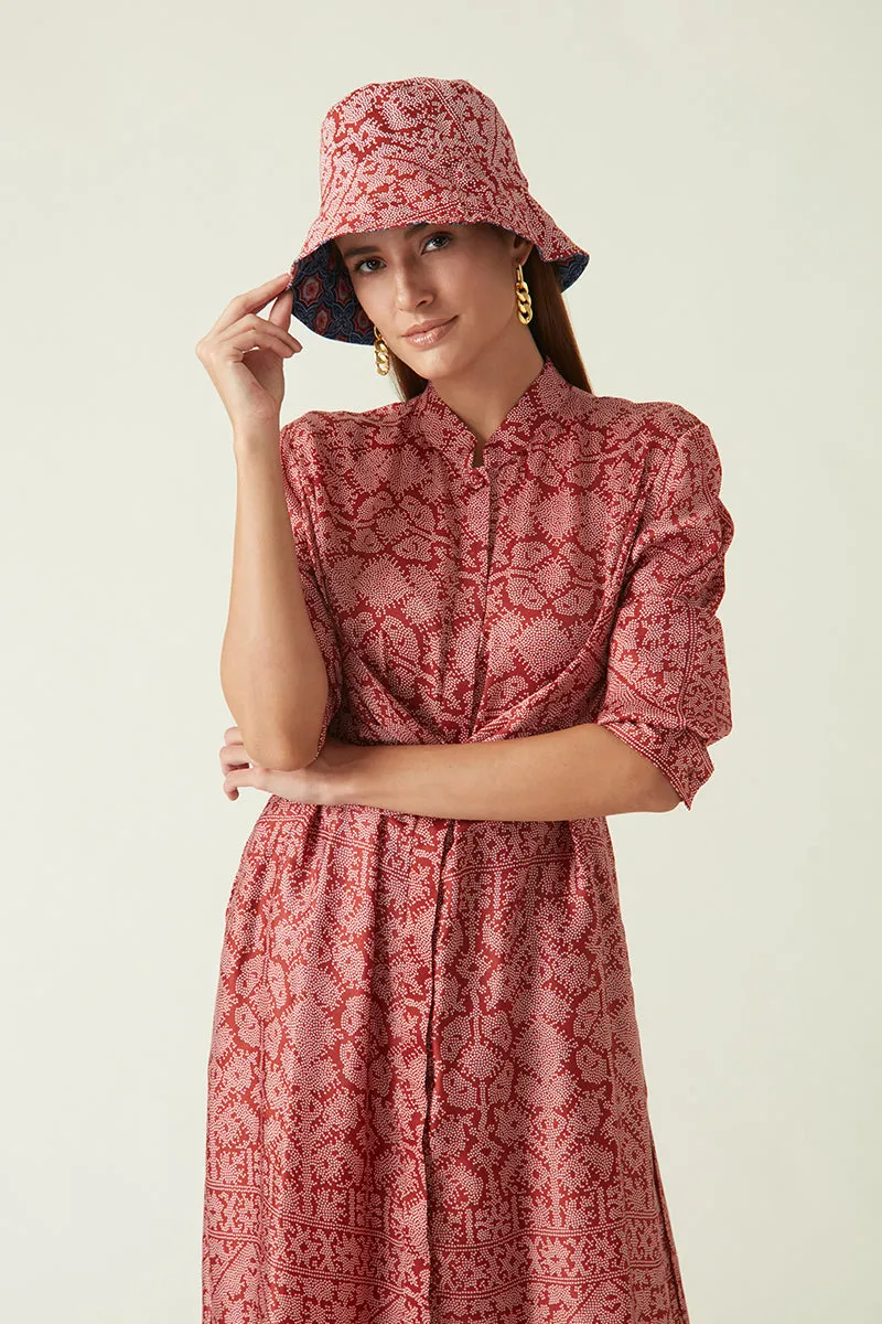 Ubud red printed tunic dress
