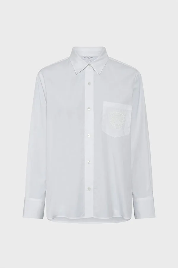UDRIA EMBROIDERED LOGO POPLIN SHIRT