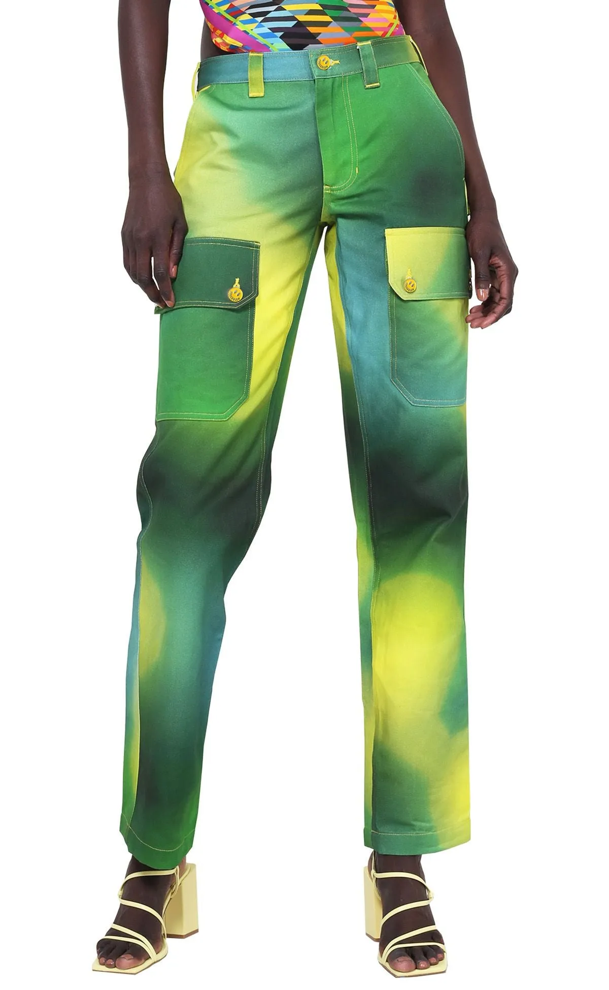 Unisex Acid Green Gradient Cargo Pant